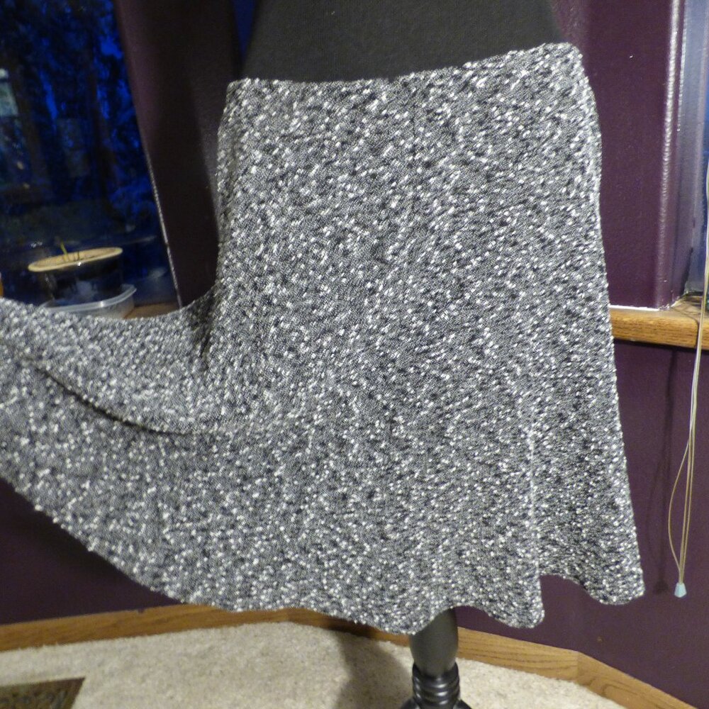 89TH & MADISON GOTH OFFICE GRAY MULTI FLARED BOTTOM SKIRT QUIRKY PEASANT BOHO XL